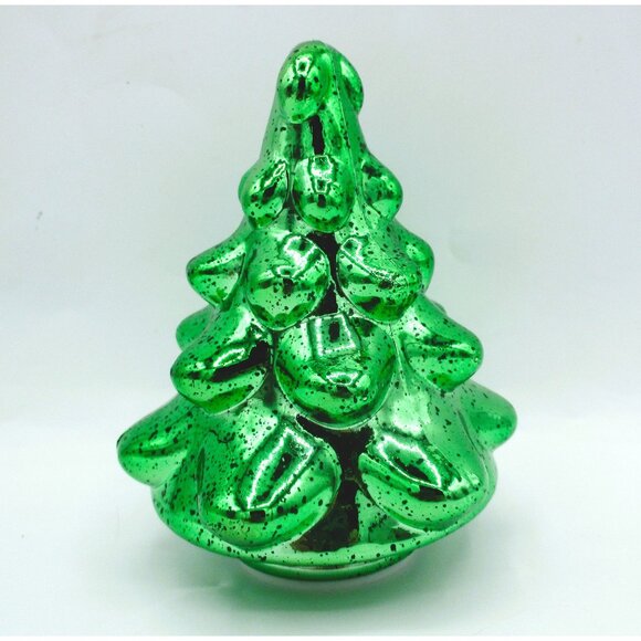 Green Metallic Ceramic Light-Up Christmas Tree OB Soen 2015 - Picture 1 of 5